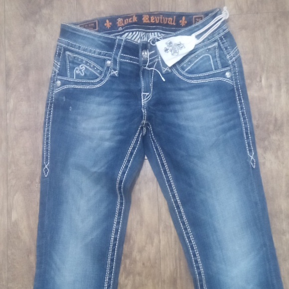 Rock Revival Women's 26 Straight Heather Embellished Studs Rhinestones NWOT - Picture 4 of 13